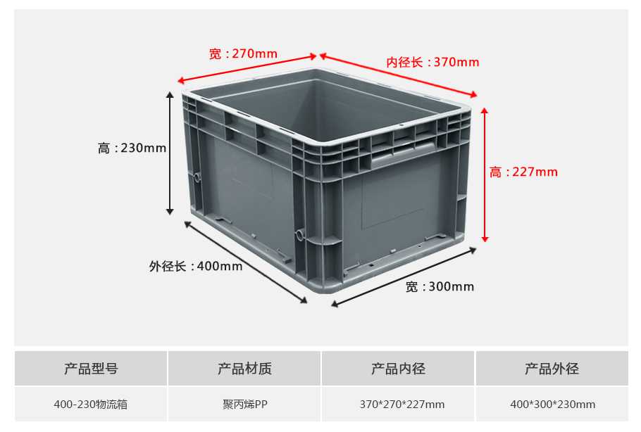 轩盛塑业400-230塑料物流箱