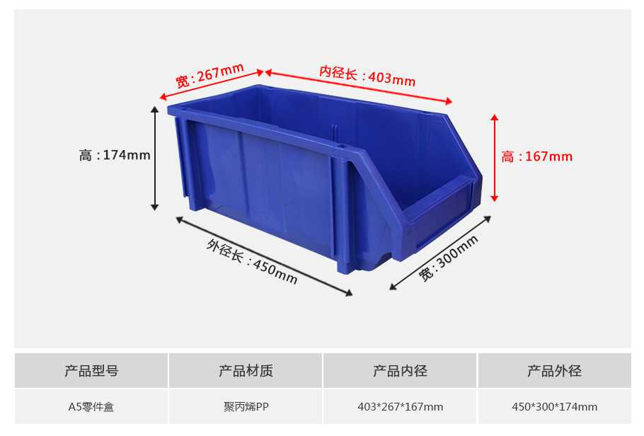 轩盛塑业A5组合式塑料零件盒